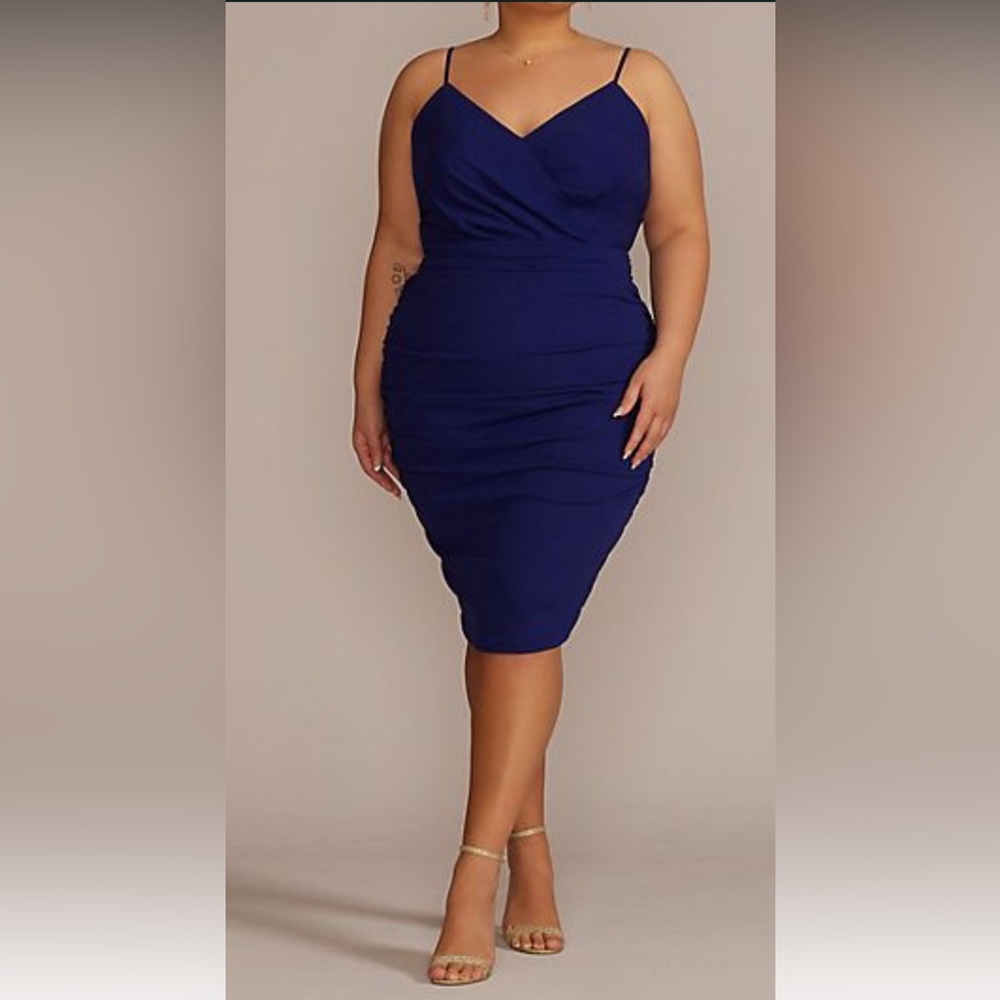 David’s Bridal Cocktail Dress Royal Blue Size 20